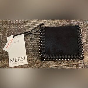 MERSI Black Alicia Suede Wallet.